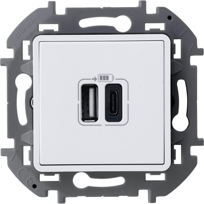 Legrand INSPIRIA Белый Зарядное устройство устройство с двумя USB-разьемами A-C 240В/5В 3000мА 673760